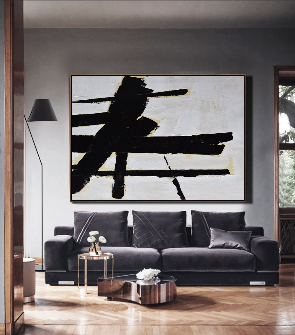 Horizontal Palette Knife Minimalist Art #C39Z - Click Image to Close